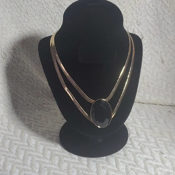 THALIA SODI Gold-Tone Large Stone Double Strand Statement Necklace, 16" + 3" ext - Picture 1 of 4